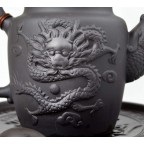 Large Teapot 600ml Dragon Stainless Steel Filter for Loose Tea (Black)
