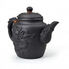 Large Teapot 600ml Dragon Stainless Steel Filter for Loose Tea (Black)