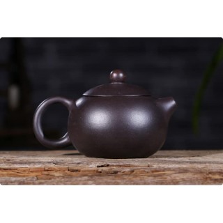 Black sand black diamond tea Xishi pot with rope bag (small size)